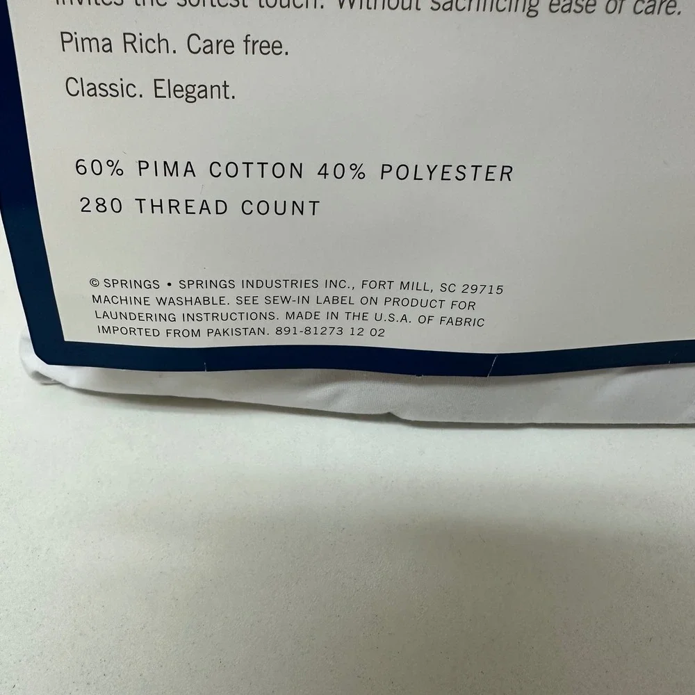 Wamsutta Pima Rich 280 Full Flat Sheet Funstripe Tan Brown Striped Cotton